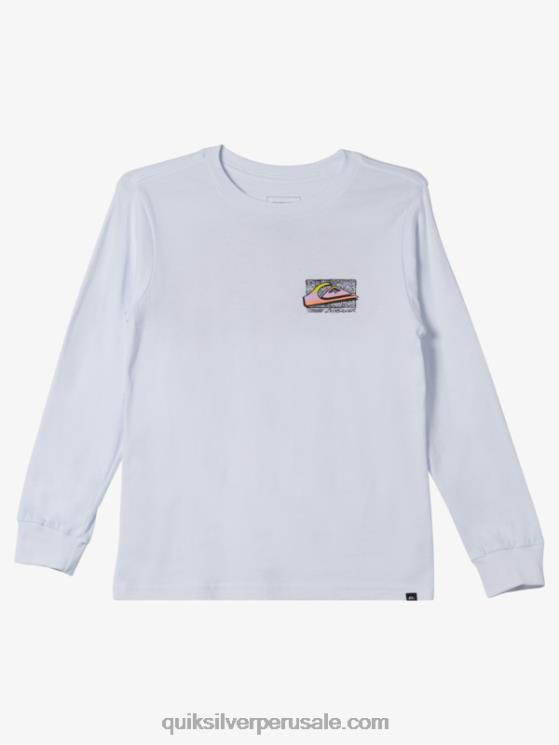 Quiksilver N8LNT2192 Niños blanco camiseta retro desteñida 8-16