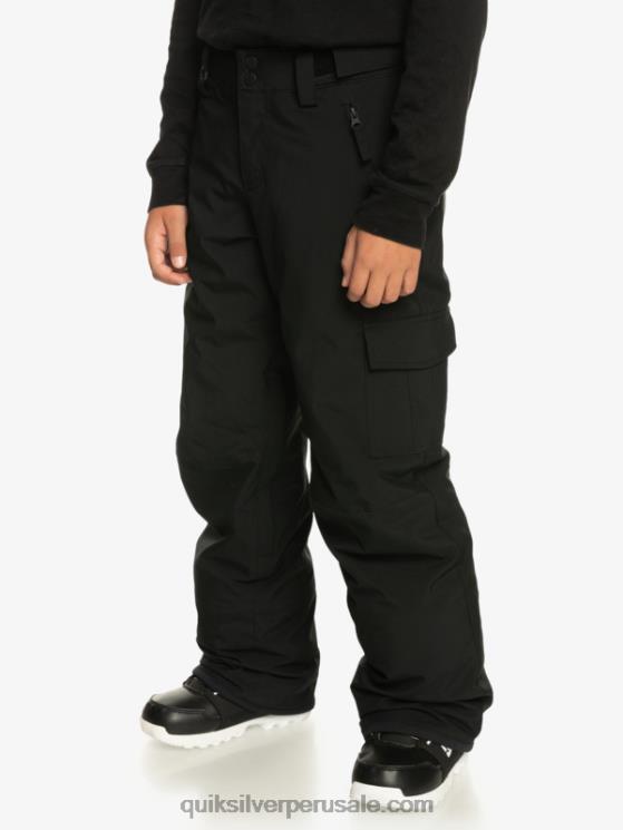 Quiksilver N8LNT2258 Niños verdadero negro 8-16 pantalones de nieve negros con aislamiento Porter