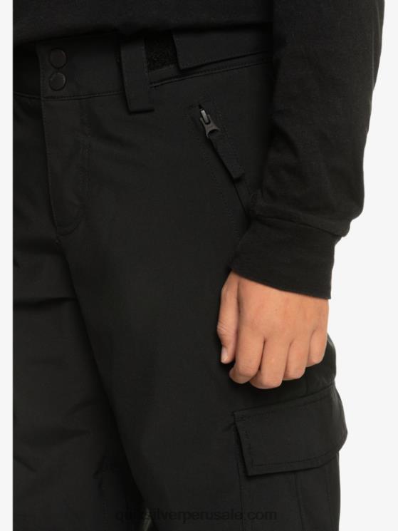 Quiksilver N8LNT2258 Niños verdadero negro 8-16 pantalones de nieve negros con aislamiento Porter