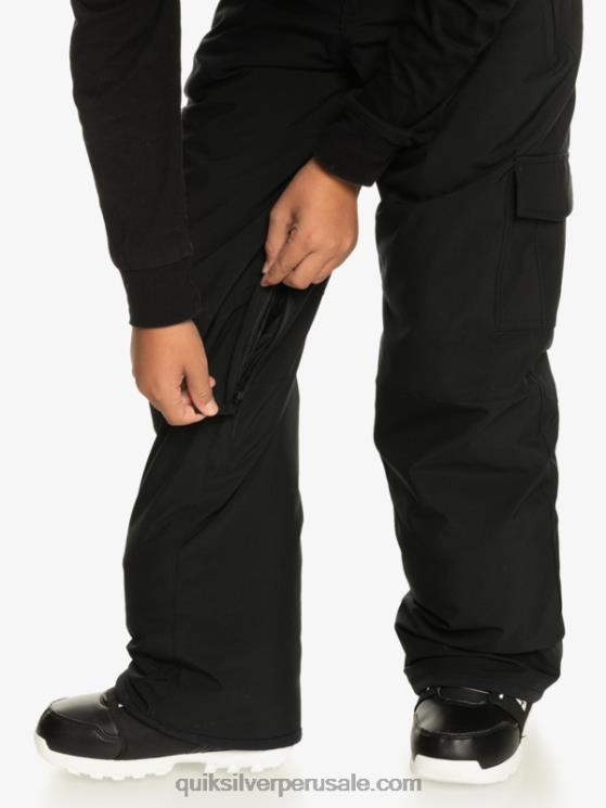 Quiksilver N8LNT2258 Niños verdadero negro 8-16 pantalones de nieve negros con aislamiento Porter