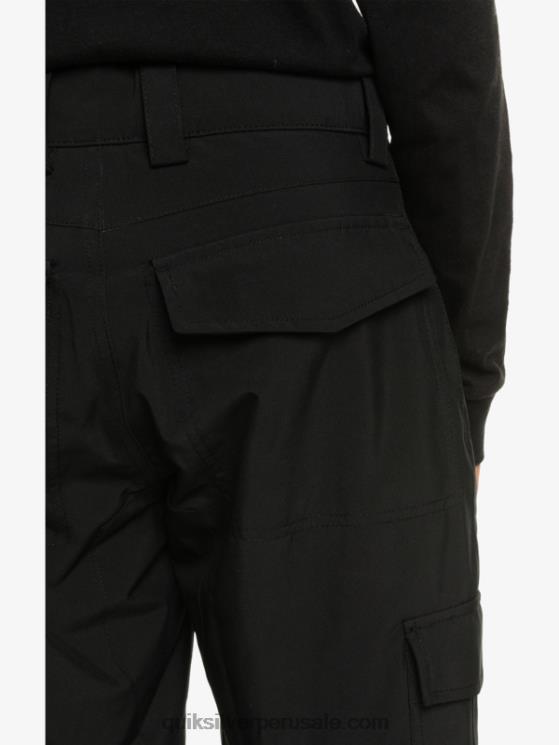 Quiksilver N8LNT2258 Niños verdadero negro 8-16 pantalones de nieve negros con aislamiento Porter