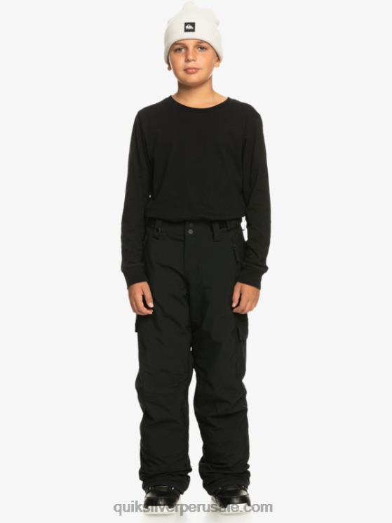 Quiksilver N8LNT2258 Niños verdadero negro 8-16 pantalones de nieve negros con aislamiento Porter