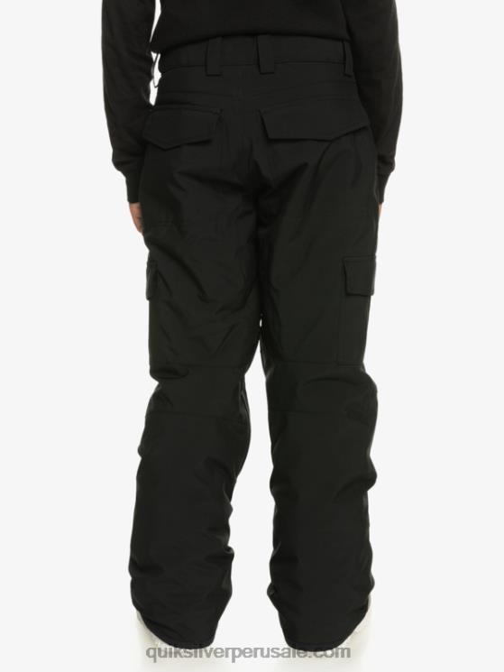 Quiksilver N8LNT2258 Niños verdadero negro 8-16 pantalones de nieve negros con aislamiento Porter
