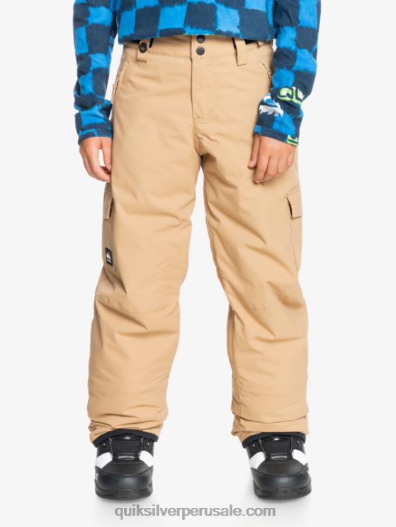 Quiksilver N8LNT2260 Niños tanino 8-16 pantalones de nieve caqui con aislamiento de Porter