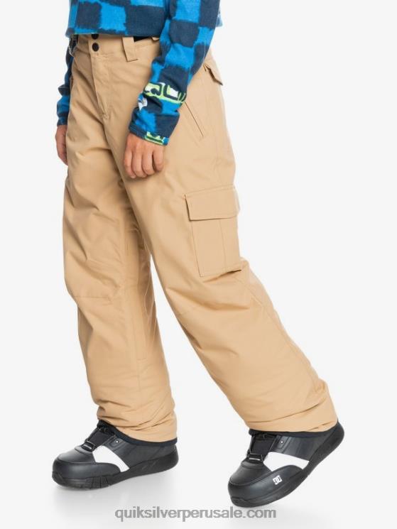 Quiksilver N8LNT2260 Niños tanino 8-16 pantalones de nieve caqui con aislamiento de Porter
