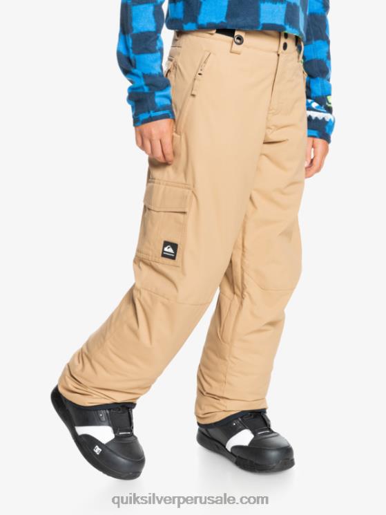 Quiksilver N8LNT2260 Niños tanino 8-16 pantalones de nieve caqui con aislamiento de Porter