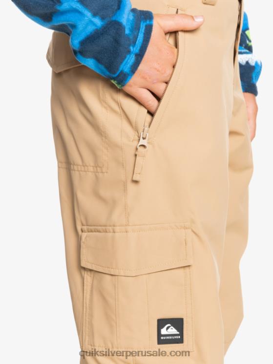 Quiksilver N8LNT2260 Niños tanino 8-16 pantalones de nieve caqui con aislamiento de Porter