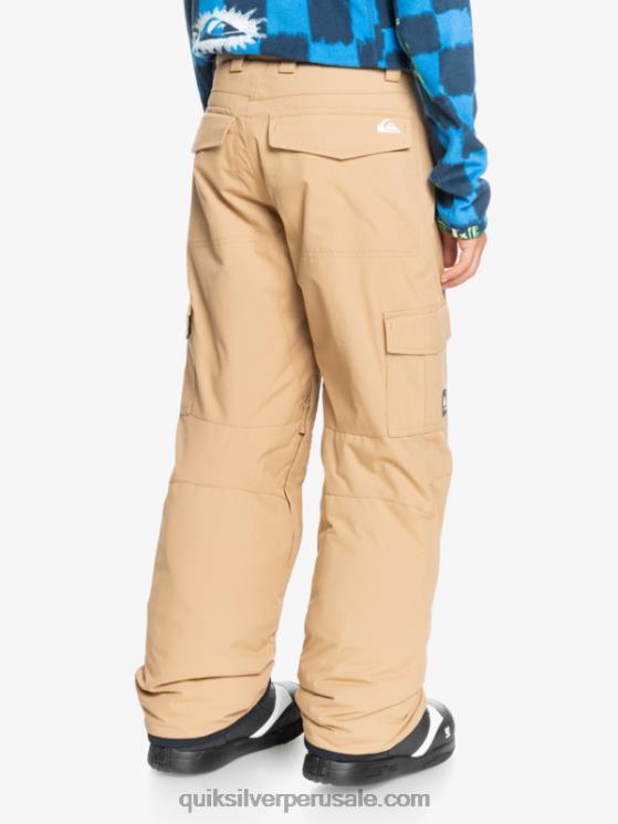 Quiksilver N8LNT2260 Niños tanino 8-16 pantalones de nieve caqui con aislamiento de Porter