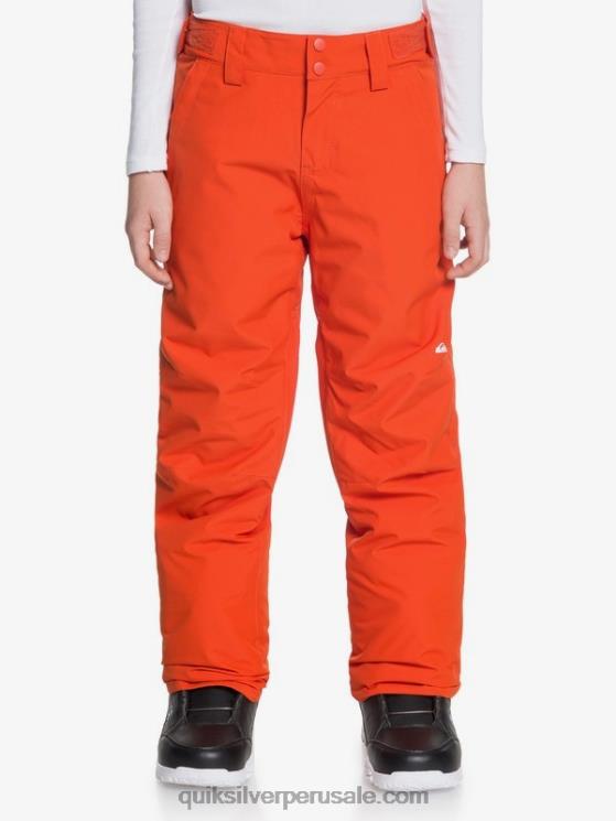 Quiksilver N8LNT2291 Niños puré de calabaza 8-16 pantalones de nieve naranja con aislamiento estate 8-16
