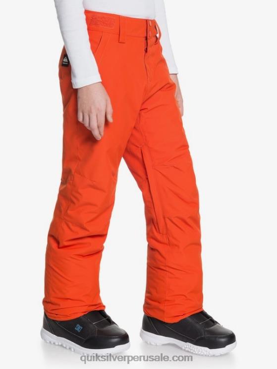 Quiksilver N8LNT2291 Niños puré de calabaza 8-16 pantalones de nieve naranja con aislamiento estate 8-16