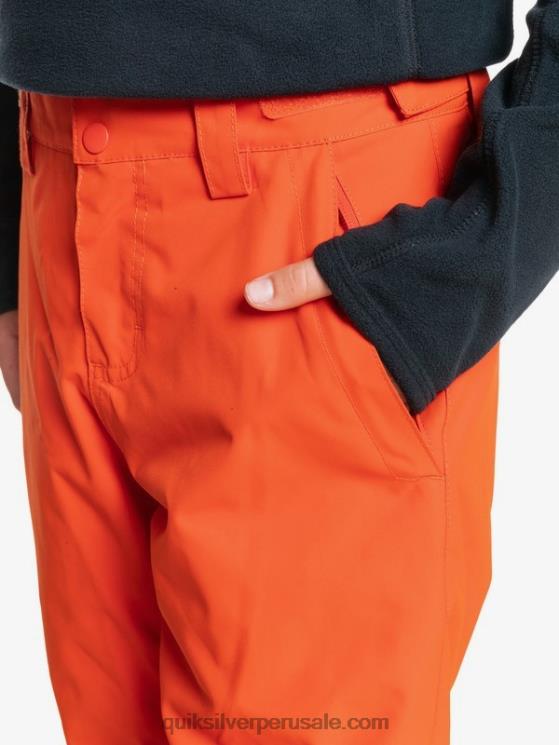 Quiksilver N8LNT2291 Niños puré de calabaza 8-16 pantalones de nieve naranja con aislamiento estate 8-16