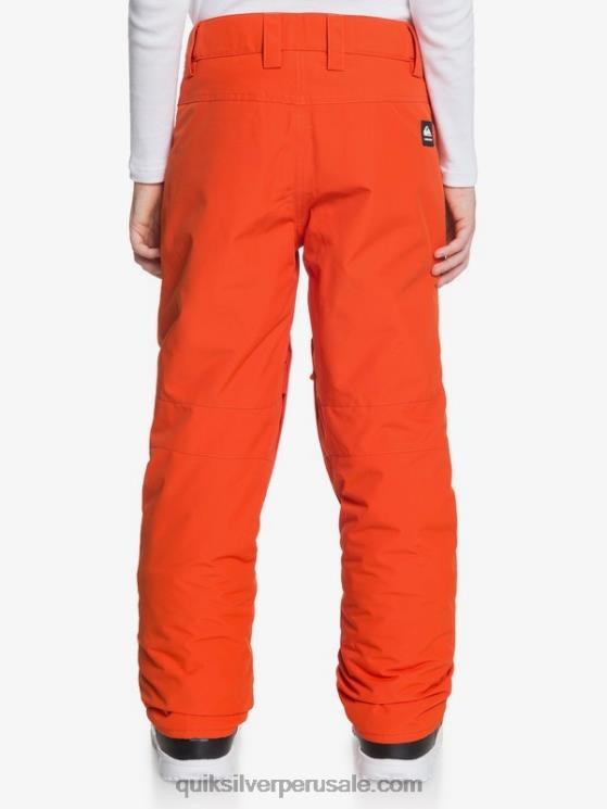 Quiksilver N8LNT2291 Niños puré de calabaza 8-16 pantalones de nieve naranja con aislamiento estate 8-16