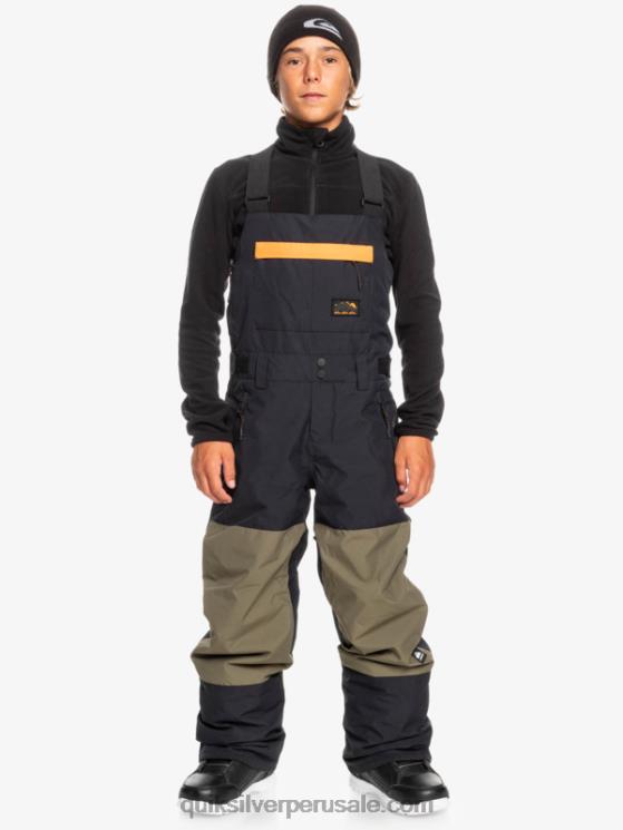 Quiksilver N8LNT2318 Niños verdadero negro 8-16 mash up pantalones con peto de nieve aislados