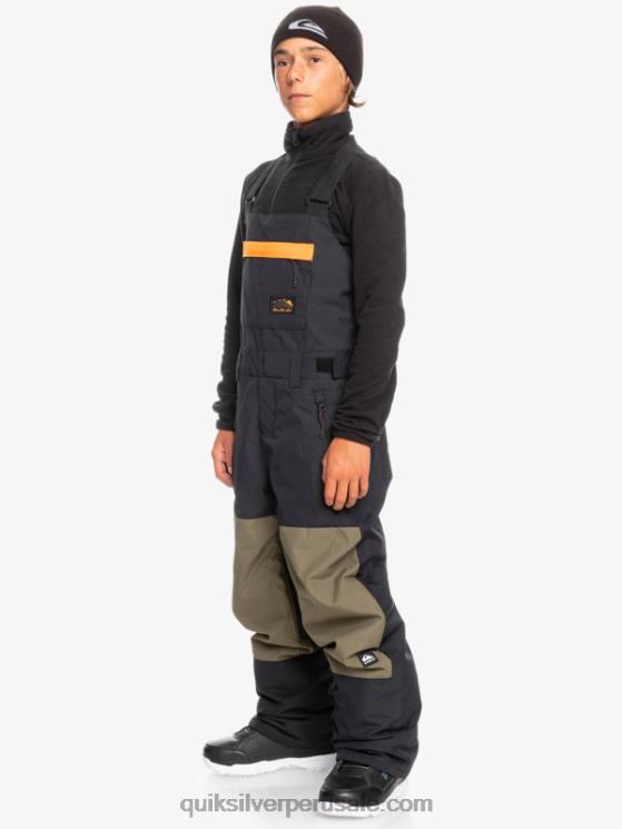 Quiksilver N8LNT2318 Niños verdadero negro 8-16 mash up pantalones con peto de nieve aislados