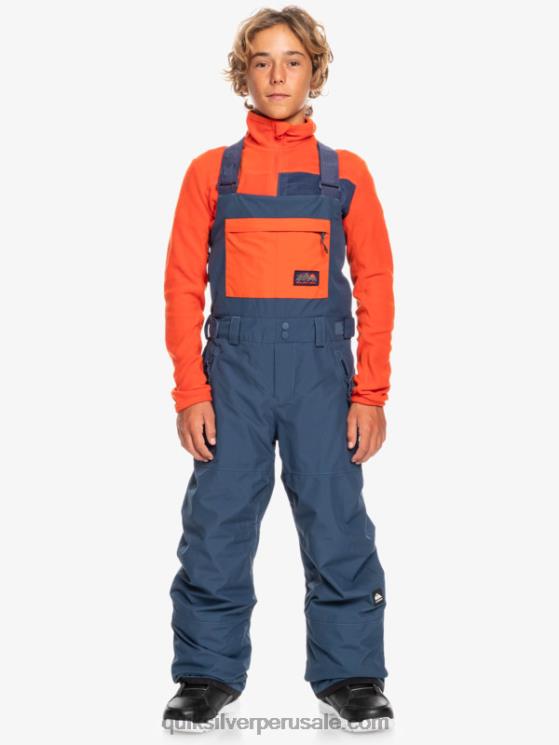 Quiksilver N8LNT2319 Niños insignias azules 8-16 mash up pantalones con peto de nieve aislados
