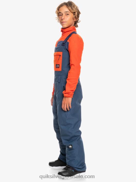 Quiksilver N8LNT2319 Niños insignias azules 8-16 mash up pantalones con peto de nieve aislados