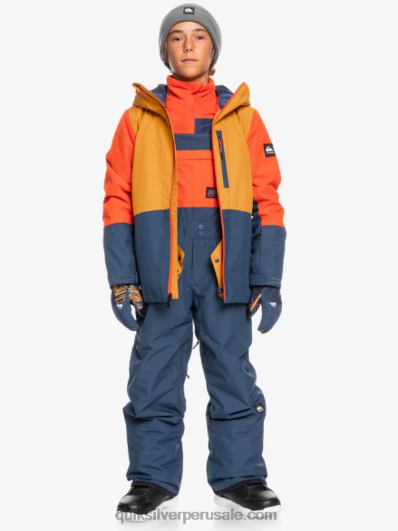 Quiksilver N8LNT2319 Niños insignias azules 8-16 mash up pantalones con peto de nieve aislados