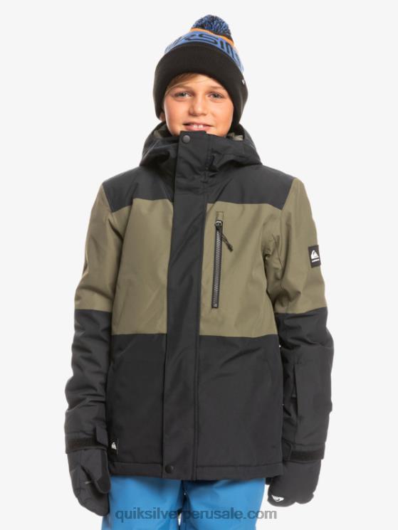 Quiksilver N8LNT2337 Niños verdadero negro Chaqueta técnica para la nieve 8-16 mission block