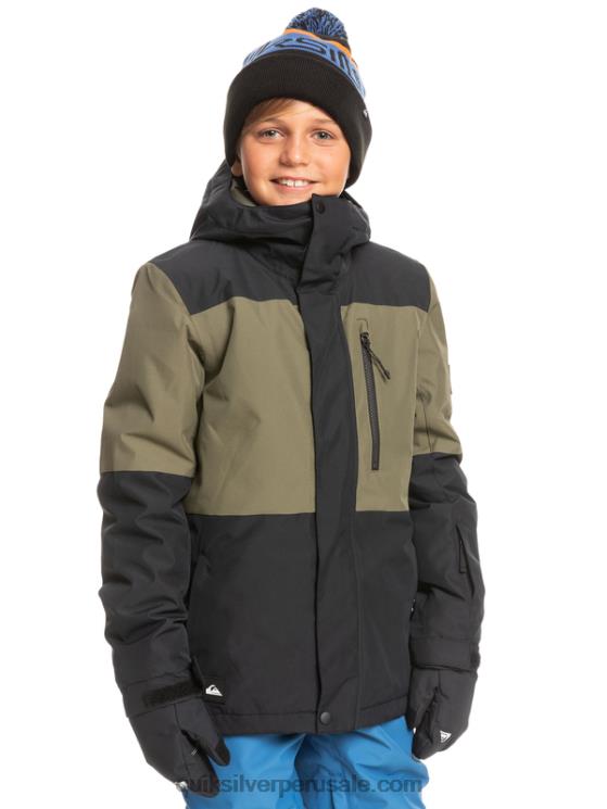 Quiksilver N8LNT2337 Niños verdadero negro Chaqueta técnica para la nieve 8-16 mission block