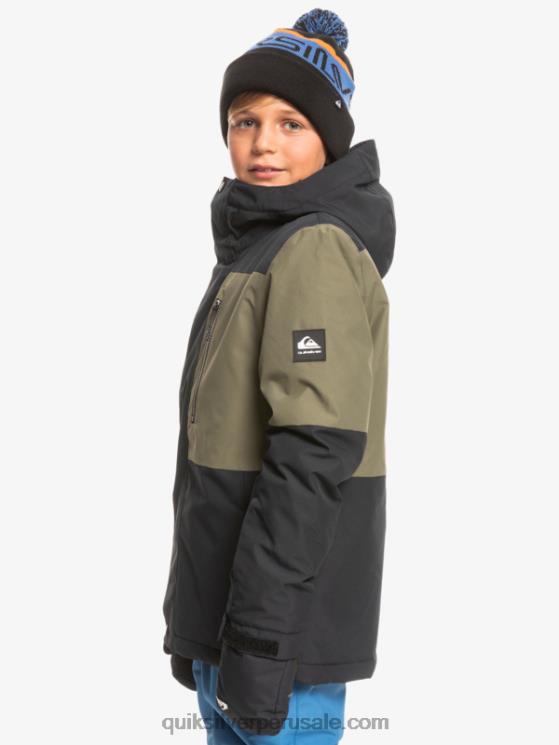 Quiksilver N8LNT2337 Niños verdadero negro Chaqueta técnica para la nieve 8-16 mission block