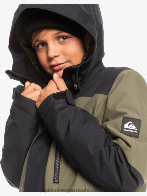 Quiksilver N8LNT2337 Niños verdadero negro Chaqueta técnica para la nieve 8-16 mission block