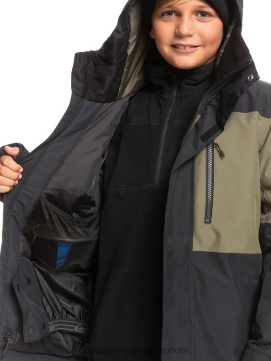 Quiksilver N8LNT2337 Niños verdadero negro Chaqueta técnica para la nieve 8-16 mission block