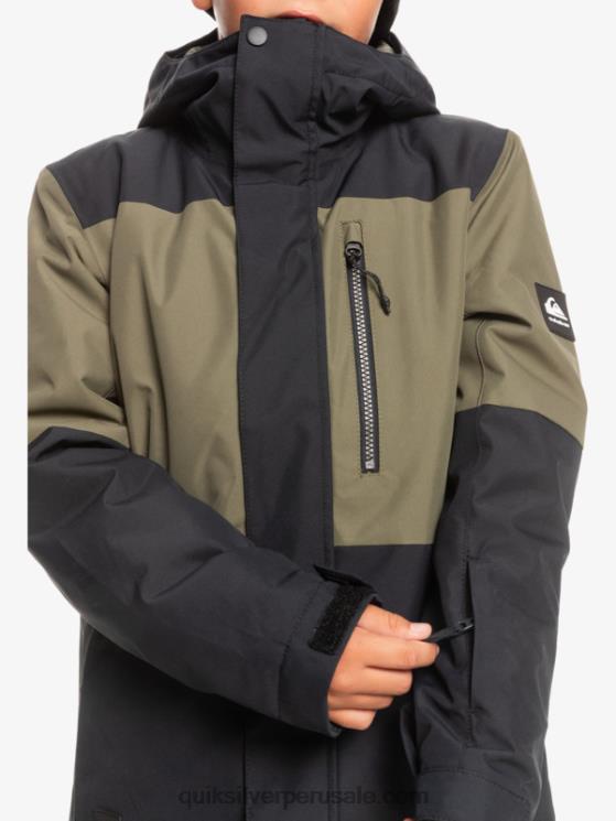 Quiksilver N8LNT2337 Niños verdadero negro Chaqueta técnica para la nieve 8-16 mission block