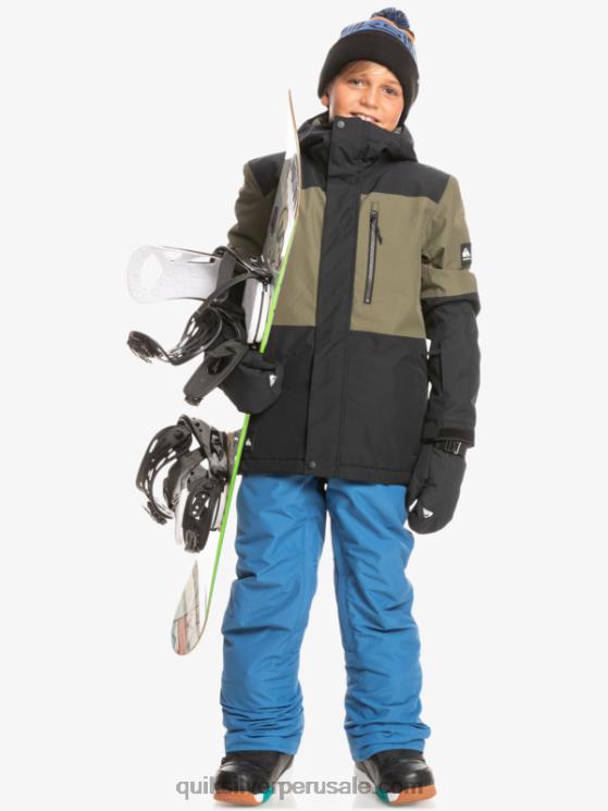 Quiksilver N8LNT2337 Niños verdadero negro Chaqueta técnica para la nieve 8-16 mission block
