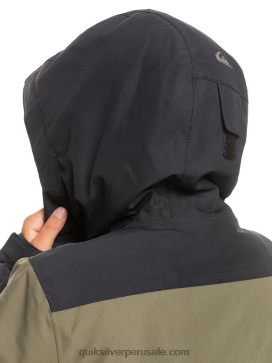 Quiksilver N8LNT2337 Niños verdadero negro Chaqueta técnica para la nieve 8-16 mission block