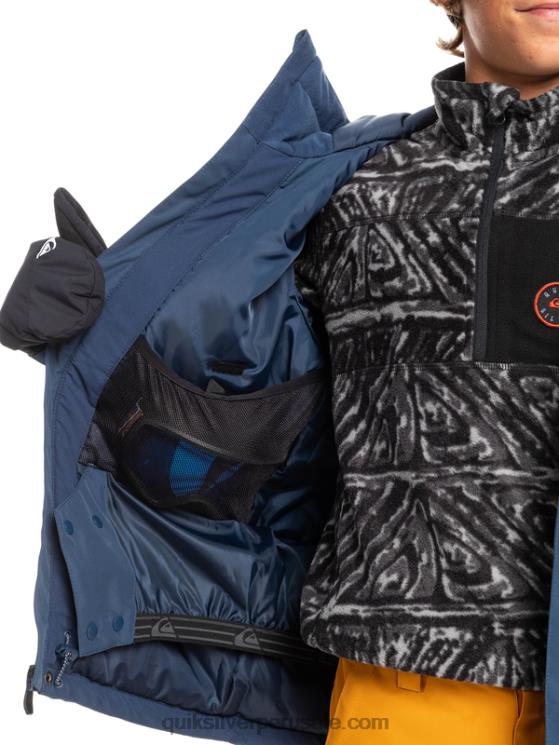 Quiksilver N8LNT2338 Niños insignias azules Chaqueta técnica para la nieve 8-16 mission block