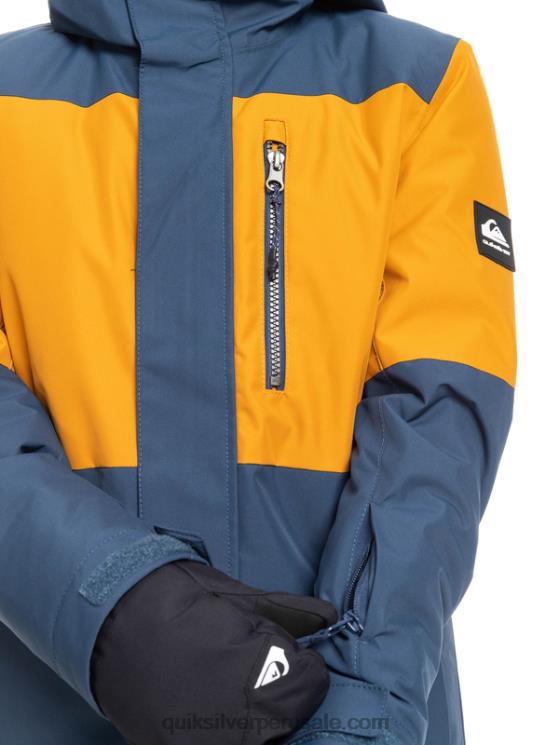 Quiksilver N8LNT2338 Niños insignias azules Chaqueta técnica para la nieve 8-16 mission block