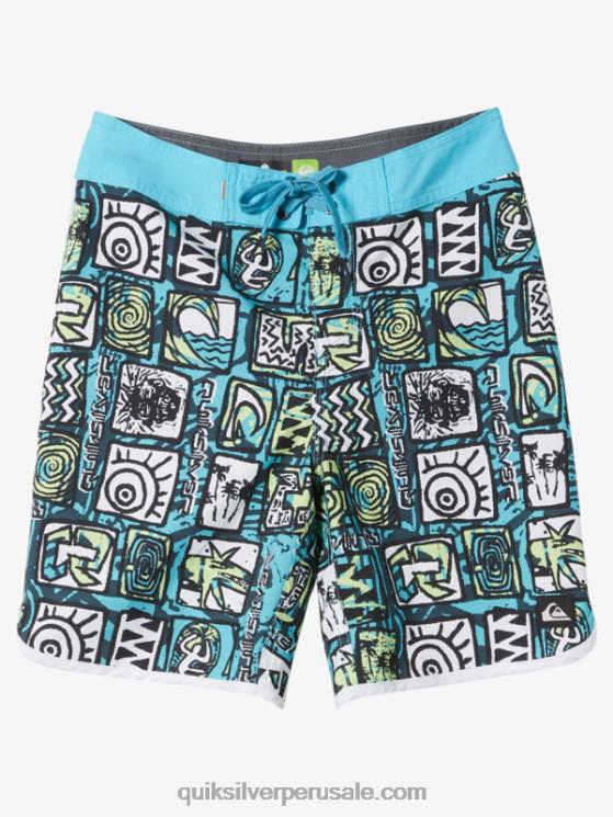 Quiksilver N8LNT1901 Niños río azul 8-16 todos los días festoneado 17 bañadores