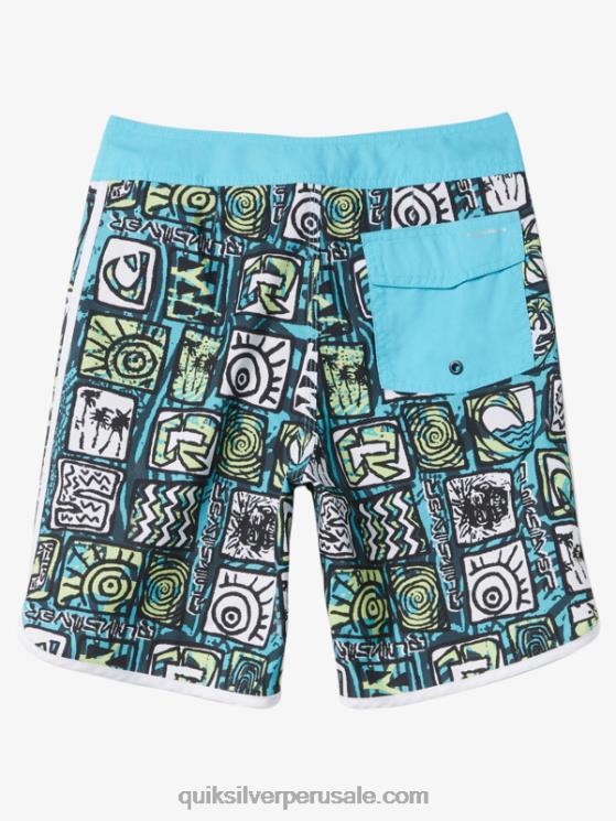 Quiksilver N8LNT1901 Niños río azul 8-16 todos los días festoneado 17 bañadores