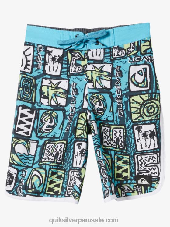 Quiksilver N8LNT1920 Niños río azul 2-7 todos los días festoneado 14 bañadores