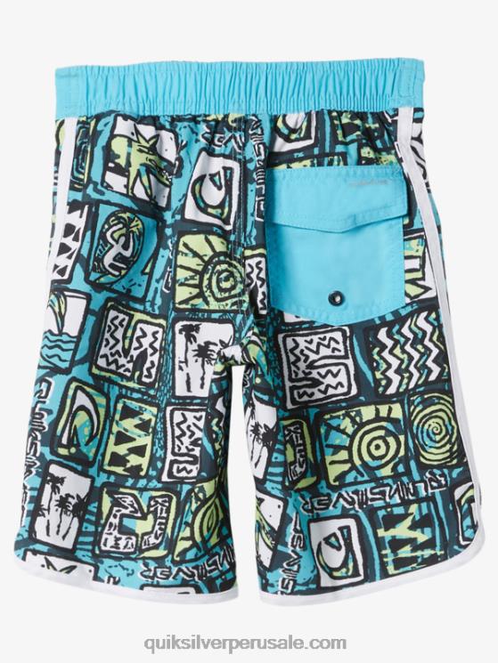 Quiksilver N8LNT1920 Niños río azul 2-7 todos los días festoneado 14 bañadores