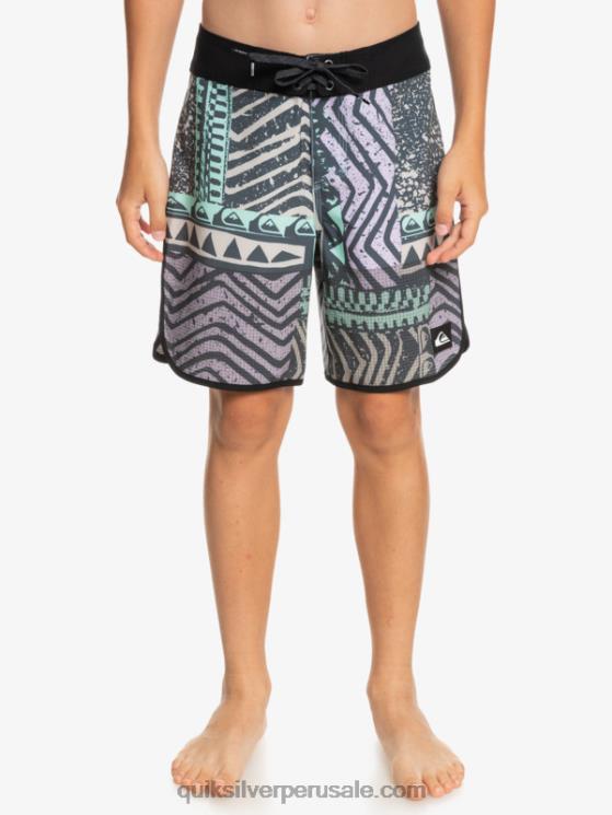 Quiksilver N8LNT2147 Niños azul marino medianoche 8-16 shorts de baño highlite festoneado 16