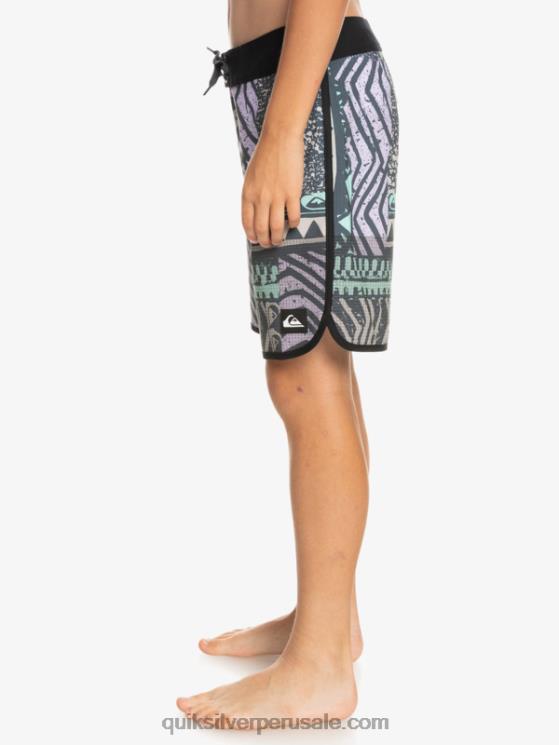 Quiksilver N8LNT2147 Niños azul marino medianoche 8-16 shorts de baño highlite festoneado 16