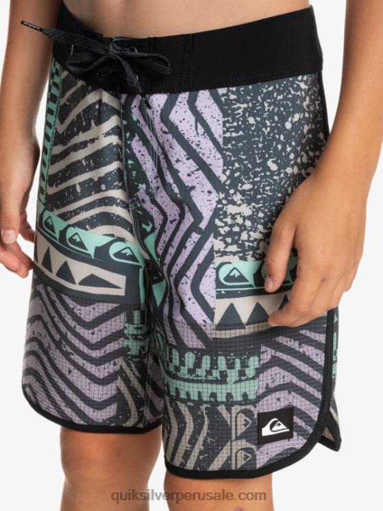 Quiksilver N8LNT2147 Niños azul marino medianoche 8-16 shorts de baño highlite festoneado 16
