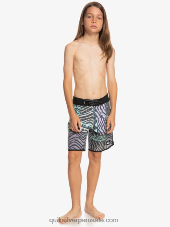 Quiksilver N8LNT2147 Niños azul marino medianoche 8-16 shorts de baño highlite festoneado 16