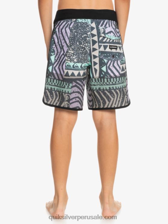 Quiksilver N8LNT2147 Niños azul marino medianoche 8-16 shorts de baño highlite festoneado 16
