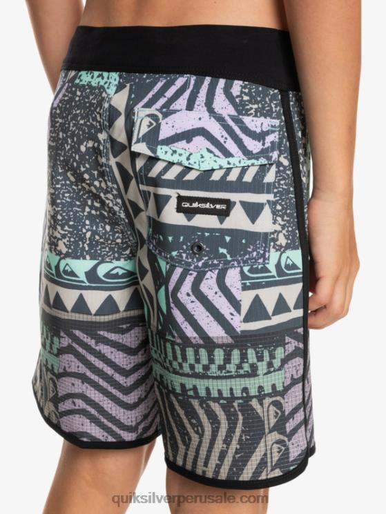 Quiksilver N8LNT2147 Niños azul marino medianoche 8-16 shorts de baño highlite festoneado 16