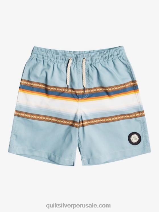 Quiksilver N8LNT2320 Niños ciudadela azul 8-16 sol desteñido 15 voleas recicladas