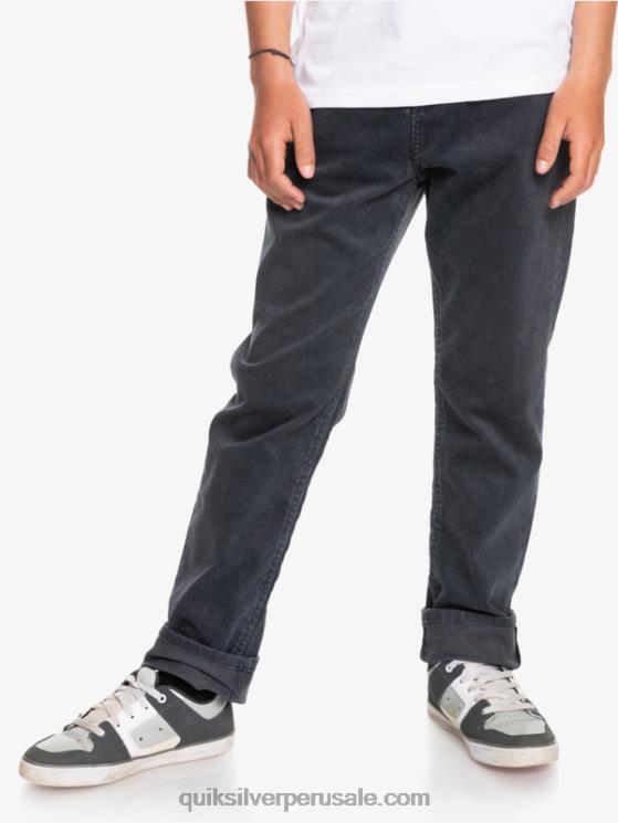 Quiksilver N8LNT2330 Niños negro 8-16 pantalones de pana cónicos kracker
