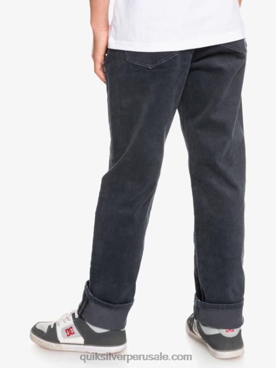 Quiksilver N8LNT2330 Niños negro 8-16 pantalones de pana cónicos kracker