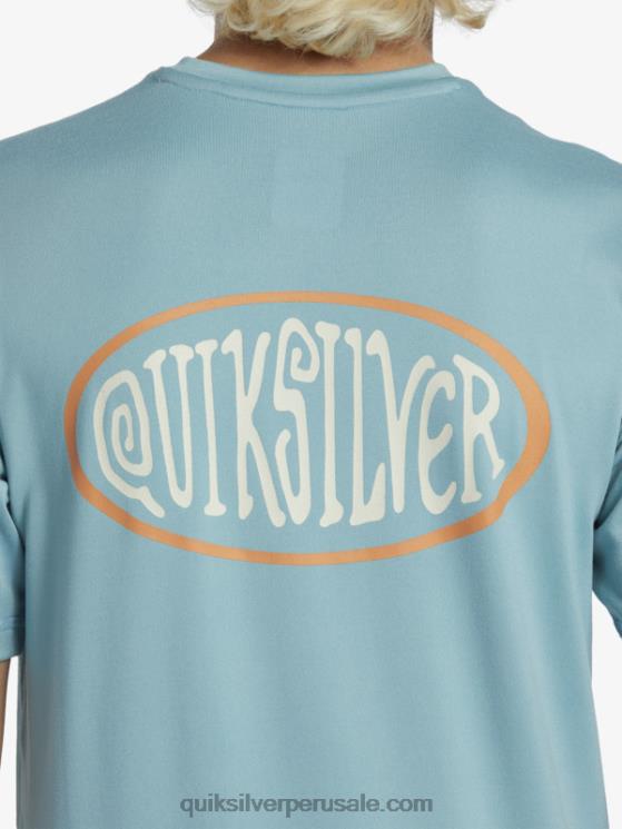 Quiksilver N8LNT2013 Niños camafeo azul Camiseta de surf de manga corta 8-16 mix session upf 50