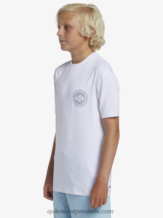Quiksilver N8LNT2014 Niños Blanco como la nieve Camiseta de surf de manga corta 8-16 mix session upf 50