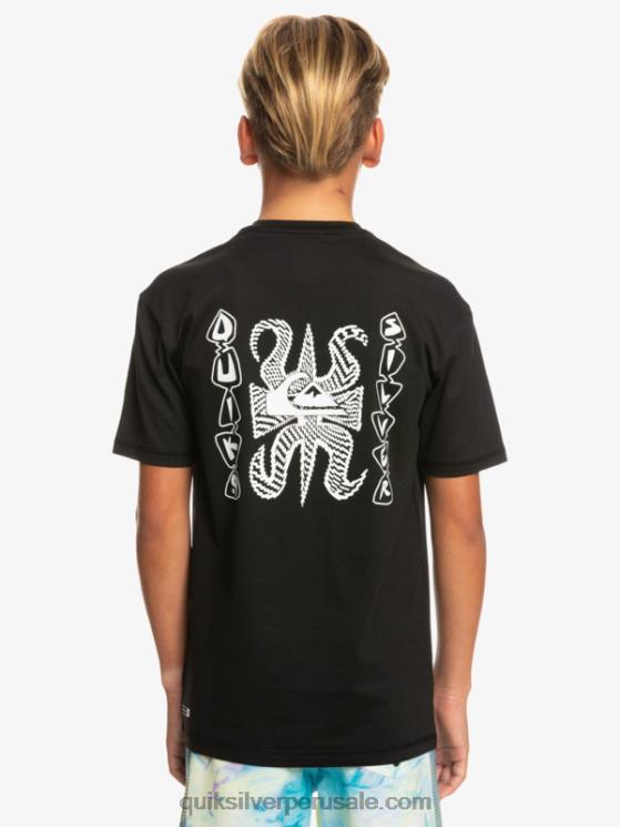 Quiksilver N8LNT2016 Niños negro Camiseta de surf de manga corta 8-16 mix session upf 50