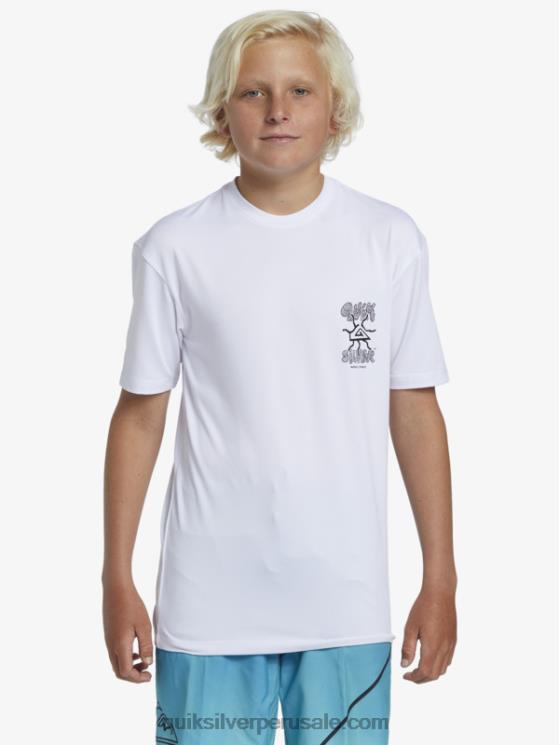 Quiksilver N8LNT2017 Niños blanco Camiseta de surf de manga corta 8-16 mix session upf 50