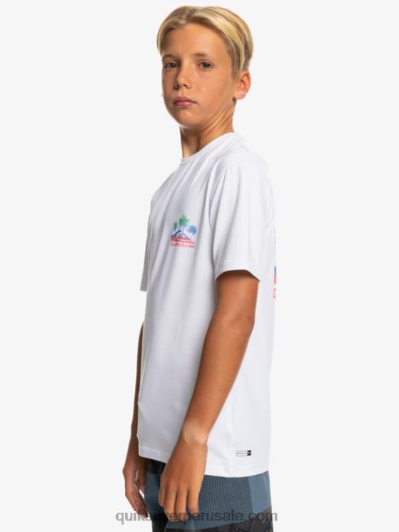 Quiksilver N8LNT2017 Niños blanco Camiseta de surf de manga corta 8-16 mix session upf 50