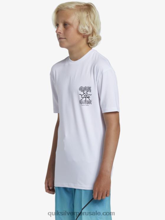 Quiksilver N8LNT2017 Niños blanco Camiseta de surf de manga corta 8-16 mix session upf 50